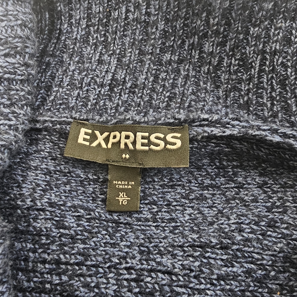 Express Men's Navy Cardigan Sweater - Picture 5 of 9